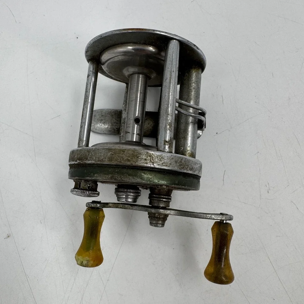 Vintage Shakespeare Marhoff 1964‎ Model GE Fishing Reel Nickel Silver